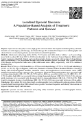 Cover page: Localized Synovial Sarcoma: A Population-Based Analysis of Treatment Patterns and Survival
