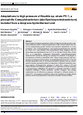 Cover page: Adaptations to high pressure of Nautilia sp. strain PV-1, a piezophilic Campylobacterium (aka Epsilonproteobacterium) isolated from a deep-sea hydrothermal vent.