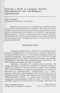 Cover page: Towards a Model of Language Attrition: Neurobiological and Psychological Contributions