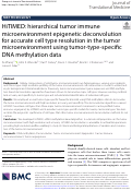 Cover page: HiTIMED: hierarchical tumor immune microenvironment epigenetic deconvolution for accurate cell type resolution in the tumor microenvironment using tumor-type-specific DNA methylation data