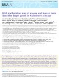 Cover page: DNA methylation map of mouse and human brain identifies target genes in Alzheimer's disease