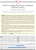 Cover page: Dual Versus Single-Plate Fixation of Midshaft Clavicular Fractures
