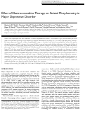 Cover page: Effect of Electroconvulsive Therapy on Striatal Morphometry in Major Depressive Disorder