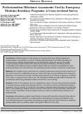 Cover page: Professionalism Milestones Assessments Used by Emergency Medicine Residency Programs: A Cross-sectional Survey