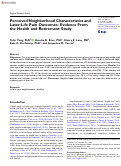 Cover page: Perceived Neighborhood Characteristics and Later-Life Pain Outcomes: Evidence From the Health and Retirement Study.