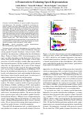 Cover page: A Framework for Evaluating Speech Representations