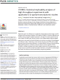 Cover page: STAREG: Statistical replicability analysis of high throughput experiments with applications to spatial transcriptomic studies.