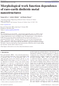 Cover page: Morphological work function dependence of rare-earth disilicide metal nanostructures