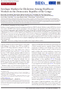 Cover page: Serologic Markers for Ebolavirus Among Healthcare Workers in the Democratic Republic of the Congo