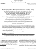 Cover page: Physics perspectives of heavy-ion collisions at very high energy