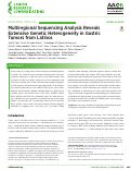 Cover page: Multi-regional Sequencing Analysis Reveals Extensive Genetic Heterogeneity in Gastric Tumors from Latinos