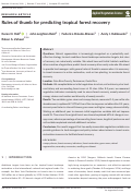 Cover page: Rules of thumb for predicting tropical forest recovery