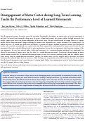 Cover page: Disengagement of Motor Cortex during Long-Term Learning Tracks the Performance Level of Learned Movements