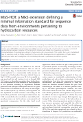 Cover page: MIxS-HCR: a MIxS extension defining a minimal information standard for sequence data from environments pertaining to hydrocarbon resources