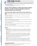 Cover page: Hispanic Ethnicity Differences in Birth Characteristics, Maternal Birthplace, and Risk of Early-Onset Hodgkin Lymphoma: A Population-Based Case-Control Study.