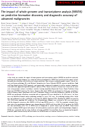 Cover page: The impact of whole genome and transcriptome analysis (WGTA) on predictive biomarker discovery and diagnostic accuracy of advanced malignancies