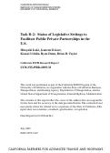 Cover page: Task B-2: Status of Legislative Settings to Facilitate Public Private Partnerships in the U.S.