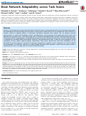 Cover page: Brain Network Adaptability across Task States