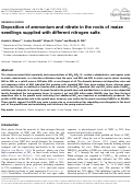 Cover page: Deposition of ammonium and nitrate in the roots of maize seedlings supplied with different nitrogen salts