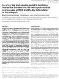 Cover page: A conserved and species-specific functional interaction between the Werner syndrome-like exonuclease at WEX and the Ku heterodimer in Arabidopsis