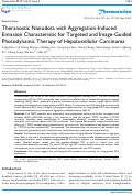 Cover page: Theranostic Nanodots with Aggregation-Induced Emission Characteristic for Targeted and Image-Guided Photodynamic Therapy of Hepatocellular Carcinoma