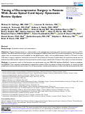 Cover page: Timing of Decompressive Surgery in Patients With Acute Spinal Cord Injury: Systematic Review Update