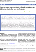 Cover page: Sensory over-responsivity is related to GABAergic inhibition in thalamocortical circuits
