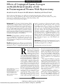 Cover page: Effects of Conjugated Equine Estrogen on Health-Related Quality of Life in Postmenopausal Women With Hysterectomy: Results From the Women’s Health Initiative Randomized Clinical Trial