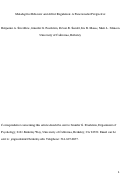 Cover page: Maladaptive Behavior and Affect Regulation: A Functionalist Perspective