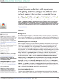 Cover page: Larval source reduction with a purpose: Designing and evaluating a household- and school-based intervention in coastal Kenya