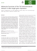 Cover page: Molecular functions of the TLE tetramerization domain in Wnt target gene repression