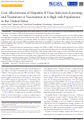 Cover page: Cost-effectiveness of hepatitis B virus infection screening and treatment or vaccination in six high-risk populations in the US