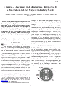 Cover page: Thermal, Electrical and Mechanical Response to a Quench in Nb3Sn Superconducting 
Coils