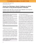 Cover page: Alcohol Use Following an Alcohol Challenge and a Brief Intervention among Alcohol‐Dependent Individuals