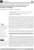 Cover page: Prenatal Maternal Antibiotics Treatment Alters the Gut Microbiota and Immune Function of Post-Weaned Prepubescent Offspring