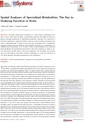 Cover page: Spatial Analyses of Specialized Metabolites: The Key to Studying Function in Hosts