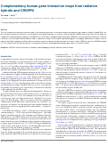 Cover page: Complementary human gene interaction maps from radiation hybrids and CRISPRi