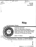 Cover page: SURVEY REPORT: STUDY OF INFORMATION/EDUCATION DISCUSSIONS WITH PRIVATE INDUSTRIES AND PUBLIC INSTITUTIONS ON THE DIRECT-HEAT UTILIZATION OF GEOTHERMAL ENERGY