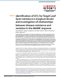 Cover page: Identification of QTL for Target Leaf Spot resistance in Sorghum bicolor and investigation of relationships between disease resistance and variation in the MAMP response