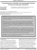 Cover page: Visual Estimation of Bedside Echocardiographic Ejection Fraction by Emergency Physicians