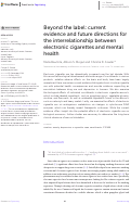 Cover page: Beyond the label: current evidence and future directions for the interrelationship between electronic cigarettes and mental health.