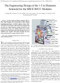 Cover page: The Engineering Design of the 1.5 m Diameter Solenoid for the MICE RFCC Modules