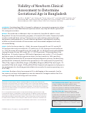 Cover page: Validity of Newborn Clinical Assessment to Determine Gestational Age in Bangladesh