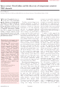 Cover page: Spicy science: David Julius and the discovery of temperature-sensitive TRP channels