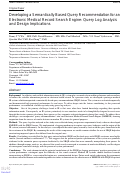 Cover page: Developing a Semantically Based Query Recommendation for an Electronic Medical Record Search Engine: Query Log Analysis and Design Implications.