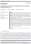 Cover page: Longitudinal associations between adolescent out-of-school time and adult substance use.