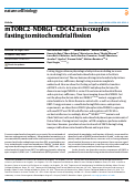Cover page: mTORC2-NDRG1-CDC42 axis couples fasting to mitochondrial fission.