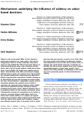 Cover page: Mechanisms underlying the influence of saliency on value-based decisions.