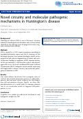 Cover page: Novel circuitry and molecular pathogenic mechanisms in Huntington's disease