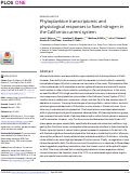 Cover page: Phytoplankton transcriptomic and physiological responses to fixed nitrogen in the California current system.